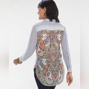 Chico's Eclectic Medallion Paisley Print Tunic Shirt‎
